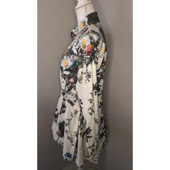 Adam Lippes Botanical Floral Zip Front Fit & Flare Jacket Size M - Picture 3 of 11